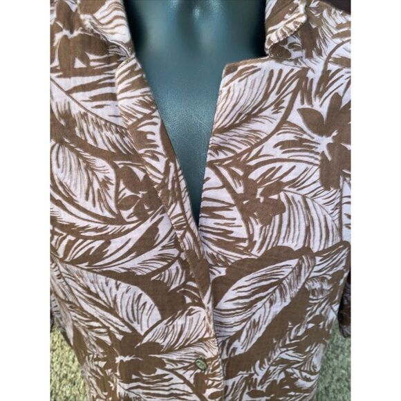 Madewell V-Neck Button Up Shirt Women's‎ Size XS Brown Floral - Picture 3 of 6
